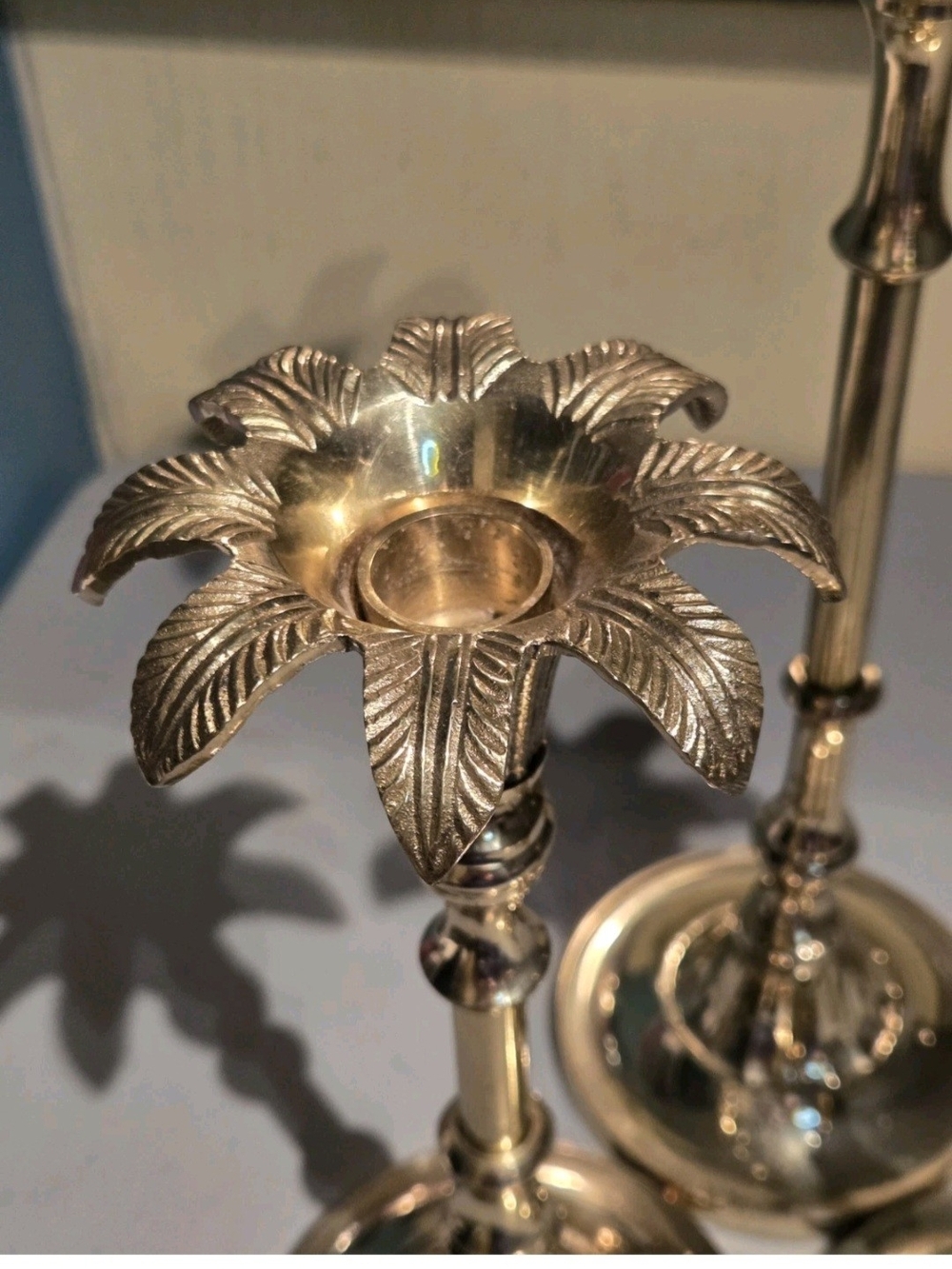 3 Piece Brass Candlestick Holders - Picture 4 of 7